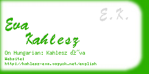 eva kahlesz business card